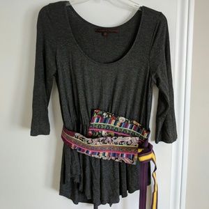 Anthropologie Colorful Belted top sz S